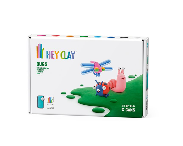 Набор для лепки воздушный пластилин, "Bugs" 6 баночек, HC-60030