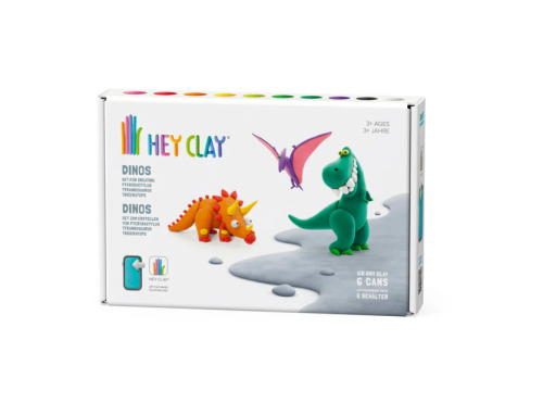 Набор для лепки воздушный пластилин, "Dino" 6 баночек, HC-60031