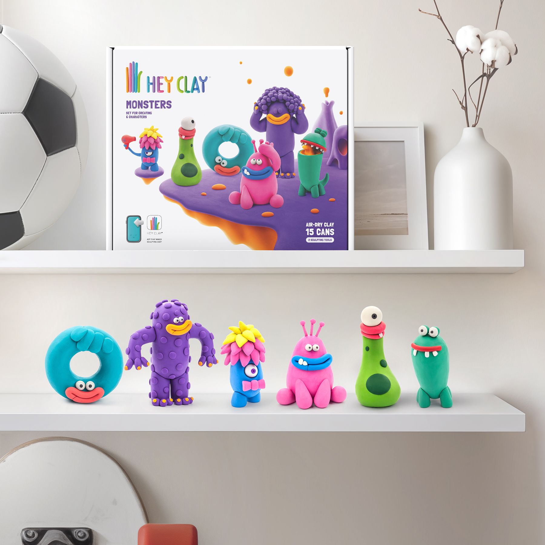 Set pasta de modelat, "Monsters" 6 recipiente, HC-60035
