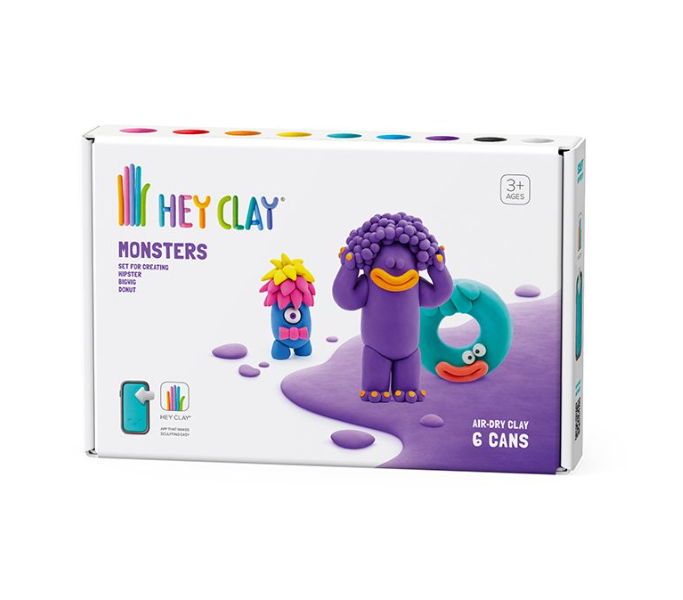 Набор для лепки воздушный пластилин, "Monsters" 6 баночек, HC-60036