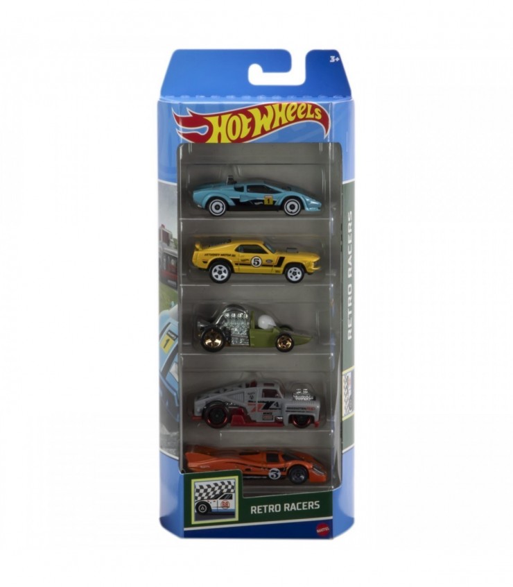 SET 5 MASINI HOT WHEELS CU DESIGN RETRO RACERS, MT1806_HTV50