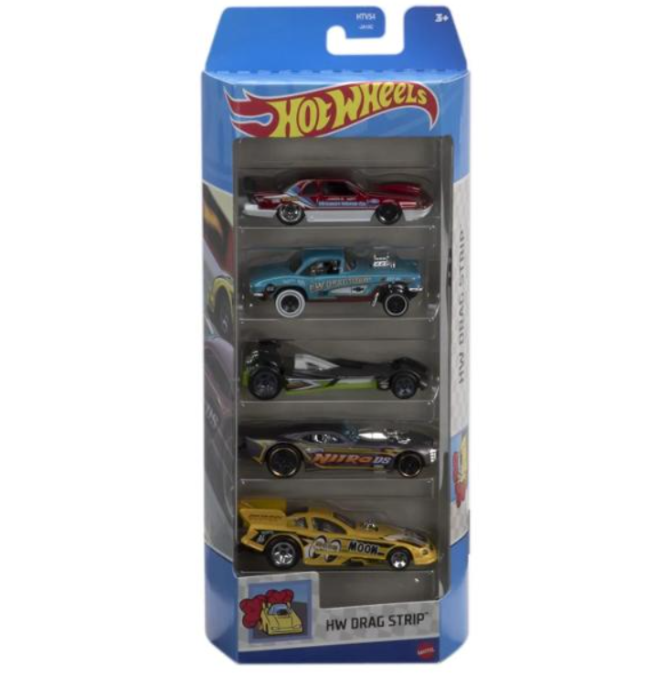 SET 5 MASINI HOT WHEELS CU DESIGN HW DRAG STRIP, MT1806_HTV54