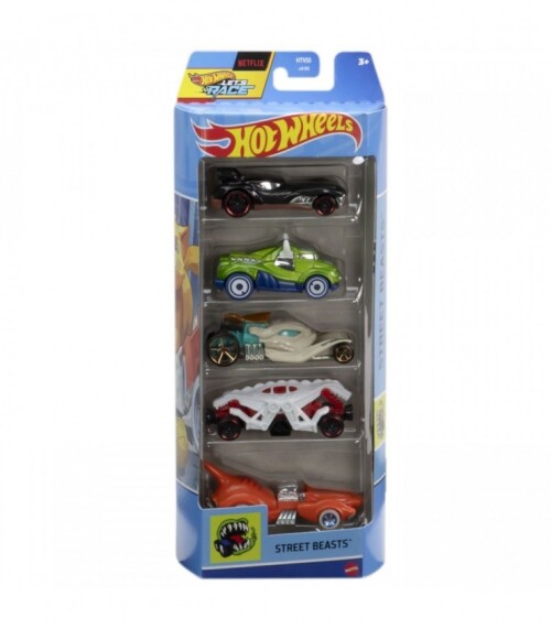 5 MASINI HOT WHEELS CU DESIGN STREET BEASTS, MT1806_HTV55 SET