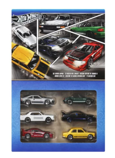 HOT WHEELS SILVER SERIES SET 6 MASINUTE METALICE TEMATICA JAPONEZA, MTJBY77