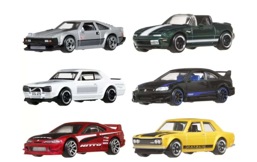 HOT WHEELS SILVER SERIES SET 6 MASINUTE METALICE TEMATICA JAPONEZA, MTJBY77