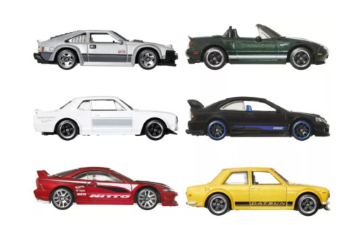 HOT WHEELS SILVER SERIES SET 6 MASINUTE METALICE TEMATICA JAPONEZA, MTJBY77