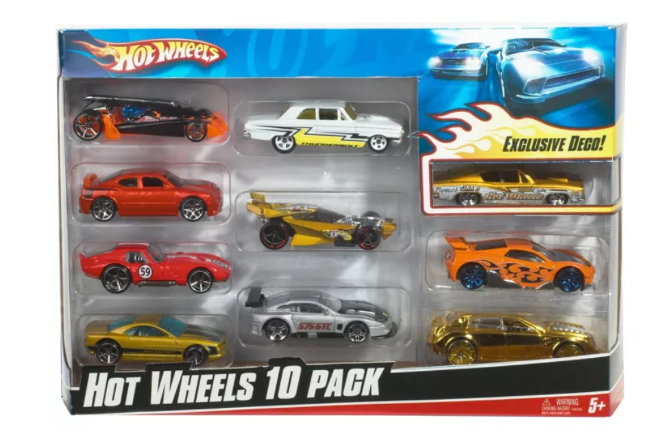 Набор из 10 машинок Hot Wheels масштаб 1:64, MT54886