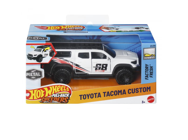 Hot Wheels металлическая машинка с инерционным механизмом Toyota Tacoma Custom Factory Fresh масштаб 1:43, MTHPR70_JCL98