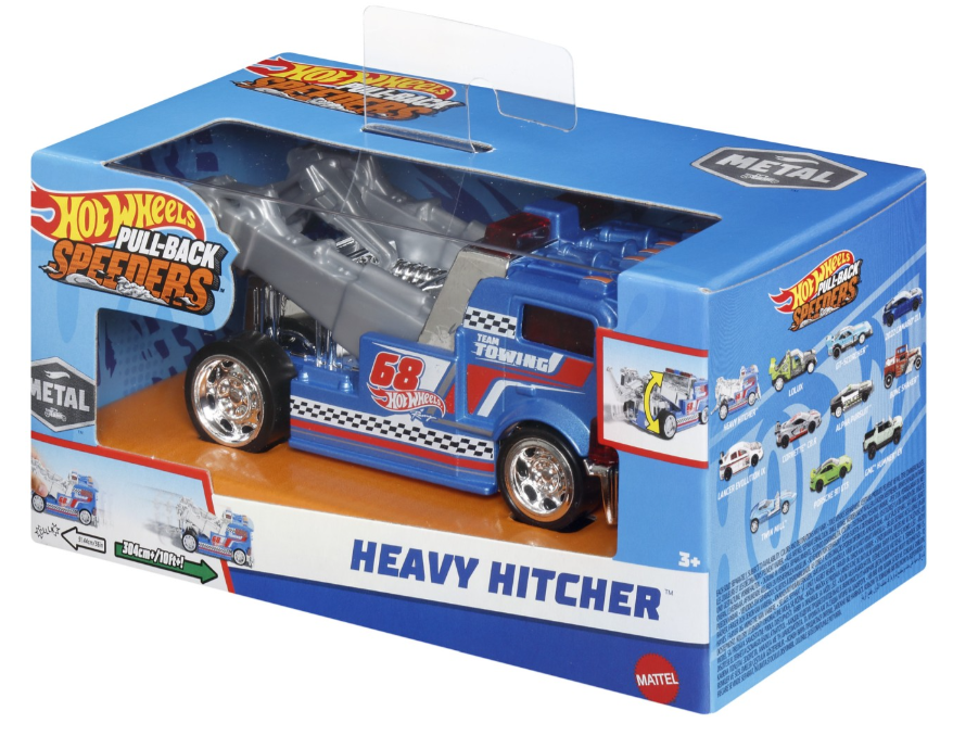 HOT WHEELS MASINUTA METALICA CU SISTEM PULL BACK HEAVY HITCHER SCARA 1:43, MTHPR70_HPR80