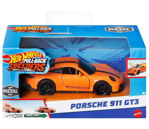 HOT WHEELS MASINUTA METALICA CU SISTEM PULL BACK PORSCHE 911 GT3 SCARA 1:43, MTHPR70_HPR79