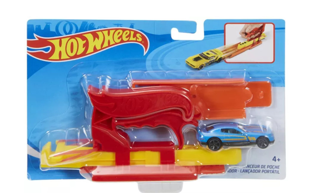 Hot Wheels набор портативный пускатель красный с машинкой, MTFTH84_FVM09