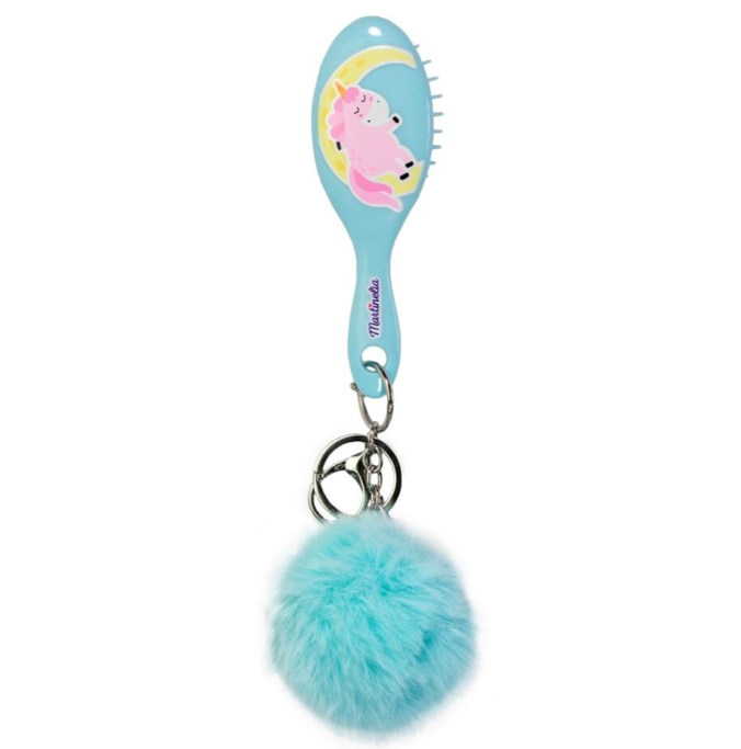 Perie de păr mini MARTINELIA SWEET DREAMS cu pompon pe breloc, Mar3021W