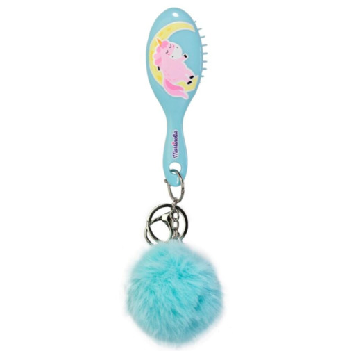 Perie de păr mini MARTINELIA SWEET DREAMS cu pompon pe breloc, Mar3021W