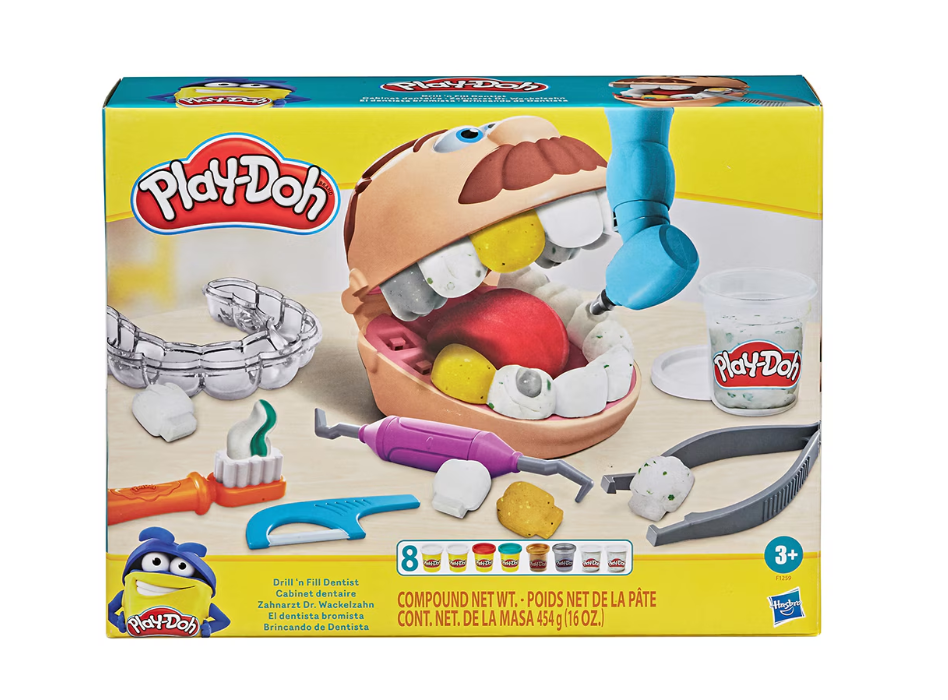 PLAY-DOH SET DENTISTUL CU ACCESORII SI DINTI COLORATI, F1259