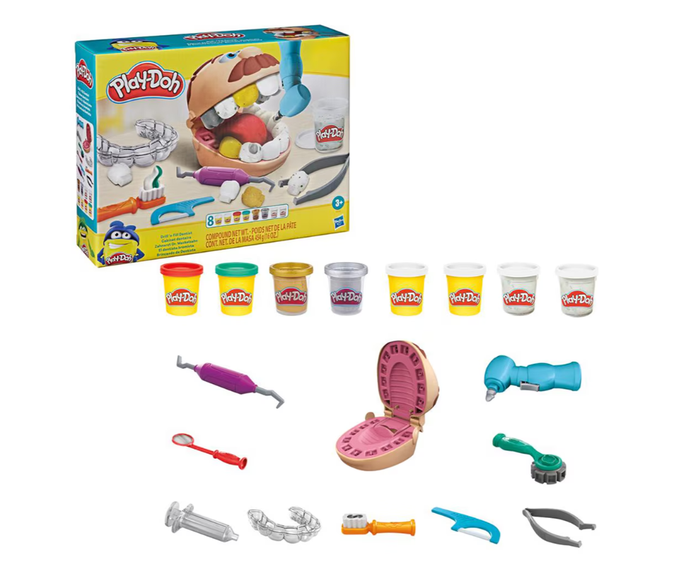 PLAY-DOH SET DENTISTUL CU ACCESORII SI DINTI COLORATI, F1259