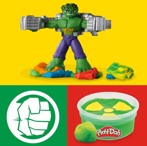 PLAY DOH MARVEL SET HULK LOVESTE SI ZDROBESTE, F9826