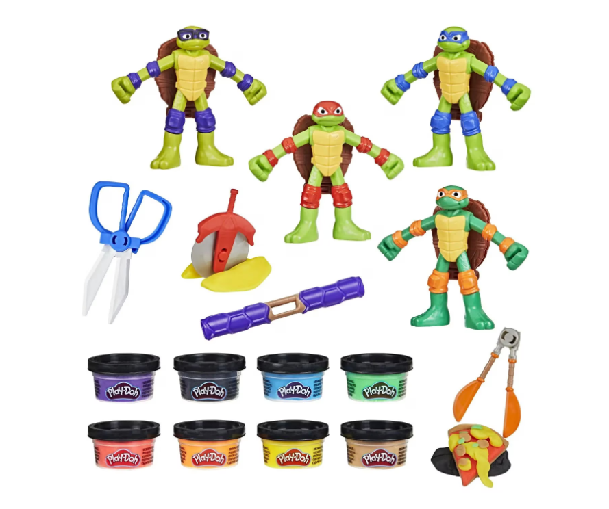 PLAY DOH POVESTIRI CU TESTOASE NINJA ADOLESCENTE MUTANTE SET PLASTELINA CREATII COWABUNGA, G0556