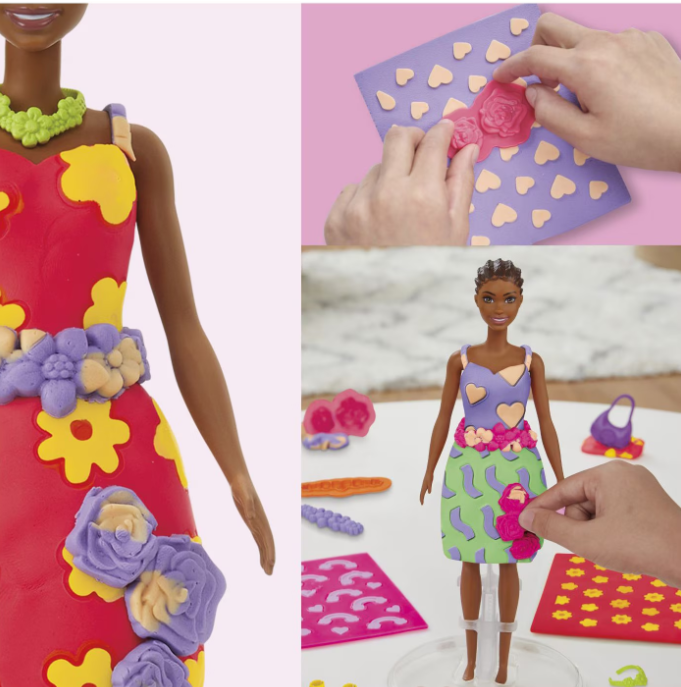 PLAY DOH BARBIE SET PLASTELINA CREATII VESTIMENTARE CU FLORI, G1355