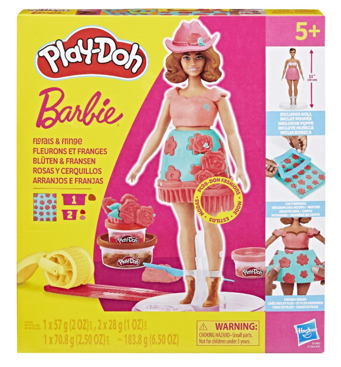 PLAY DOH BARBIE SET PLASTELINA CREATII VESTIMENTARE CU FLORI SI FRANJURI COWBOY, G1360