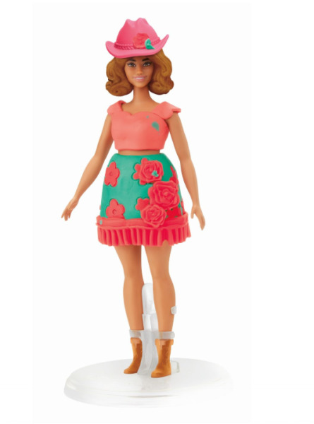 PLAY DOH BARBIE SET PLASTELINA CREATII VESTIMENTARE CU FLORI SI FRANJURI COWBOY, G1360