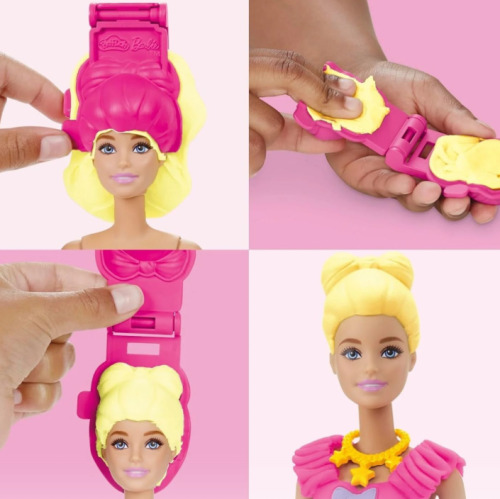 Набор пластиковых украшений Play-Doh Barbie с оборками и бантиками, в комплекте с куклой, G1361