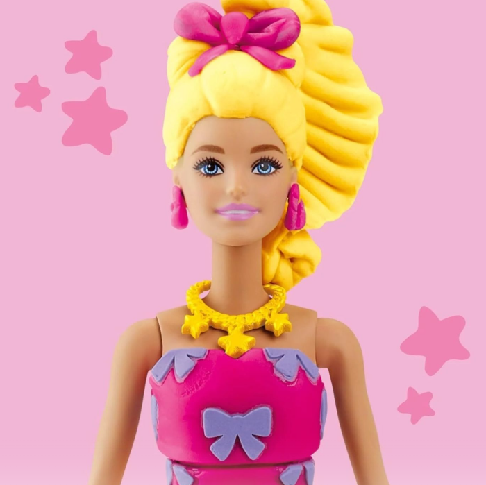 Набор пластиковых украшений Play-Doh Barbie с оборками и бантиками, в комплекте с куклой, G1361
