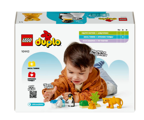 LEGO DUPLO FAMILII DE ANIMALE SALBATICE: PINGUINI SI LEI, 10442