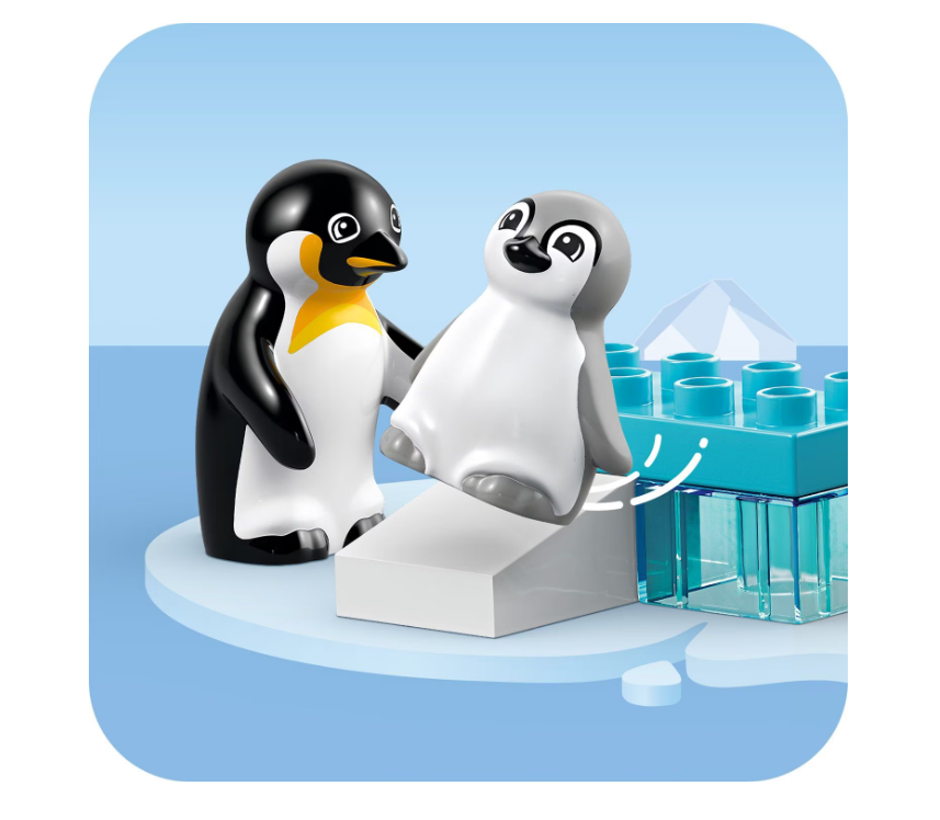 LEGO DUPLO FAMILII DE ANIMALE SALBATICE: PINGUINI SI LEI, 10442