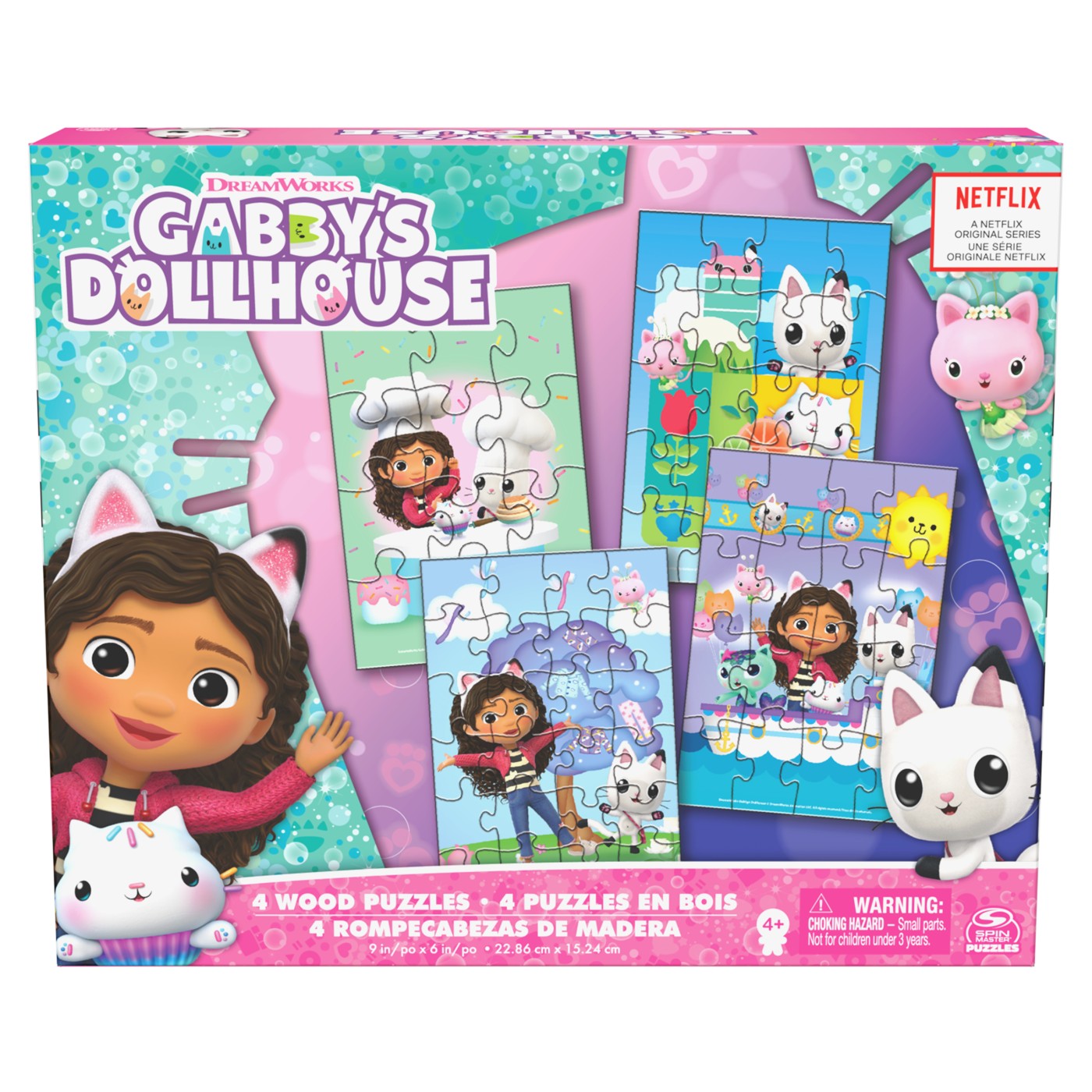 GABBYS DOLLHOUSE SET 4 PUZZLE DIN LEMN, 6067990