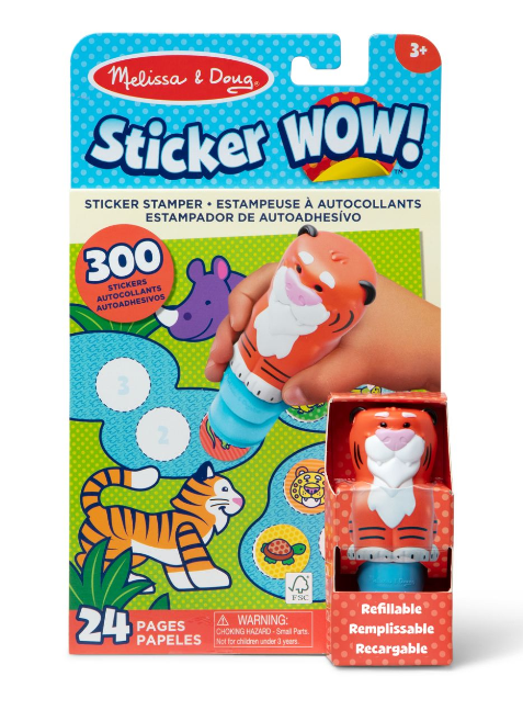 Melissa & Doug Набор для игр с наклейками и многоразовым штампиком «Тигр», 6074897