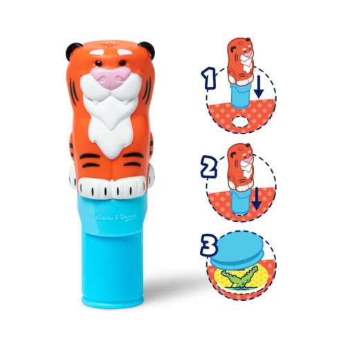 Melissa & Doug Набор для игр с наклейками и многоразовым штампиком «Тигр», 6074897