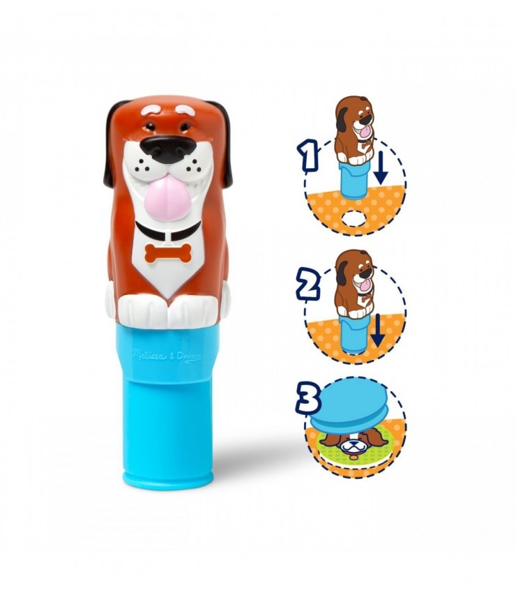 MELISSA AND DOUG SET DE JOACA AUTOCOLANTE SI STAMPILA CU CATELUS REINCARCABILA, 6074891