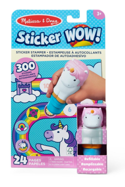 Melissa & Doug Набор для игр с наклейками и многоразовым штампиком «Единорог», 6074898