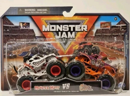 Monster Jam Набор из 2 металлических машинок, масштаб 1:64, 6064128