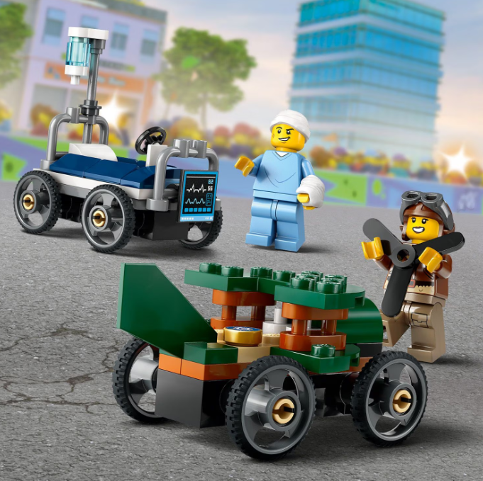 LEGO CITY PACHET DE CURSE AVION VS. PAT DE SPITAL, 60459