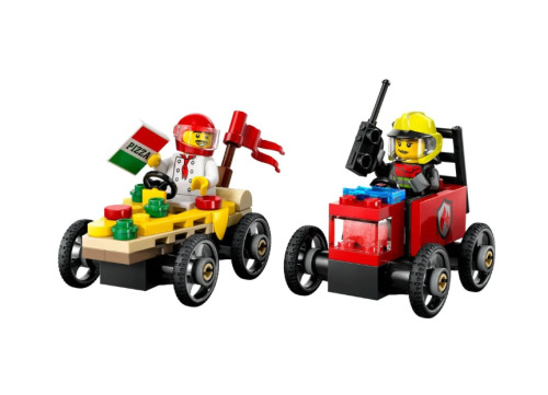 LEGO CITY PACHET DE CURSE FURGONETA DE PIZZA VS. CAMION DE POMPIERI, 60458