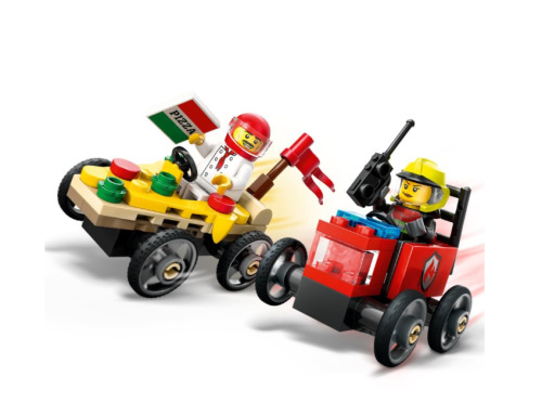 LEGO CITY PACHET DE CURSE FURGONETA DE PIZZA VS. CAMION DE POMPIERI, 60458