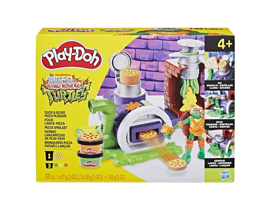 PLAY DOH POVESTIRI CU TESTOASE NINJA ADOLESCENTE MUTANTE SET PLASTELINA PIZZA TAIE SI ARUNCA, G1829