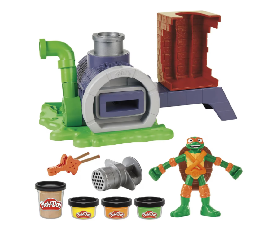 PLAY DOH POVESTIRI CU TESTOASE NINJA ADOLESCENTE MUTANTE SET PLASTELINA PIZZA TAIE SI ARUNCA, G1829