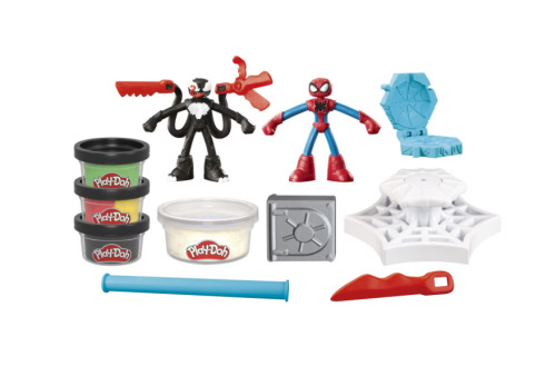 PLAY DOH SPIDERMAN SET 2 FIGURINE BATALIE CU LANSATOR SI SULITA, F9827