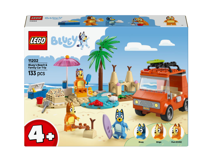 LEGO BLUEY СЕМЕЙНАЯ ПОЕЗДКА НА ПЛЯЖ НА МАШИНЕ, 11202