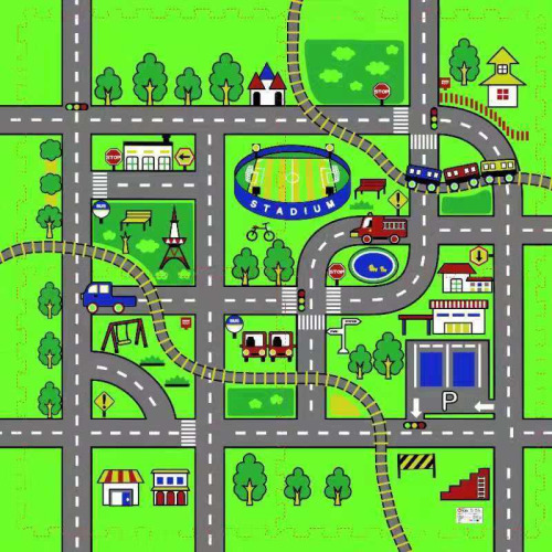 Puzzle de podea 4 bucăți „Drum”, KTPT002