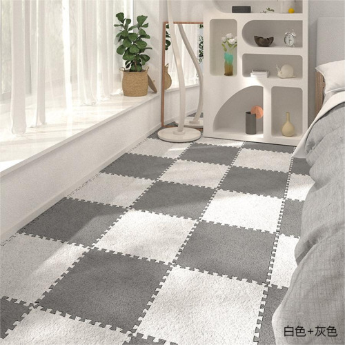 Puzzle de podea moale, 10 buc., alb/gri, KTPT014