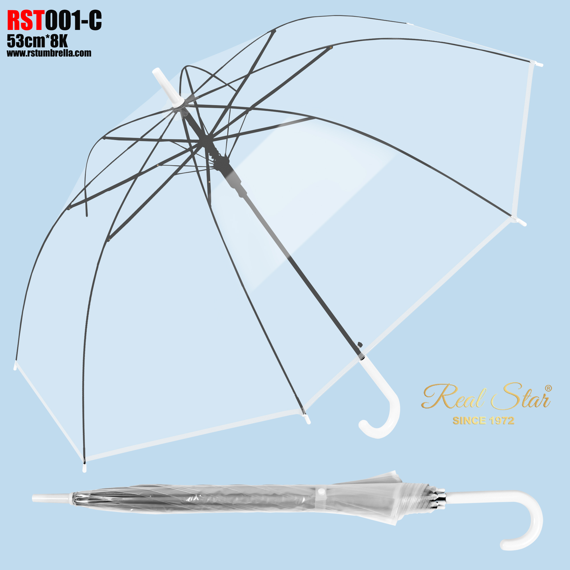 Зонт детский прозрачный, RST001-C
