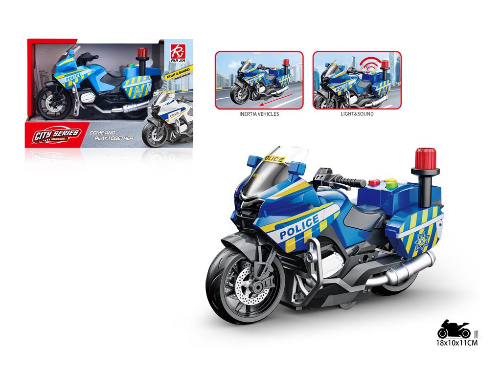 MOTOCICLETA POLITIE INERTIALA CU LUMINA 1:20, RJ9823C