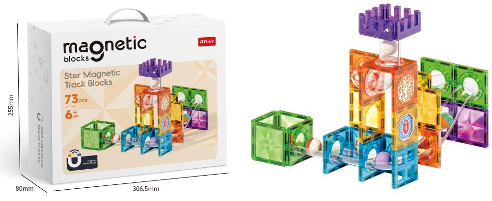 CUBURI MAGNETICE CU TRASEU TIP FEREASTRA COLORATA 73 PIESE, EQY10055