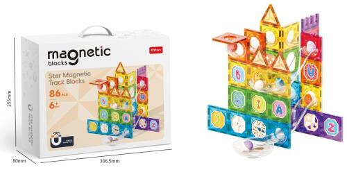 CUBURI MAGNETICE CU TRASEU TIP FEREASTRA COLORATA 86 PIESE, EQY10057