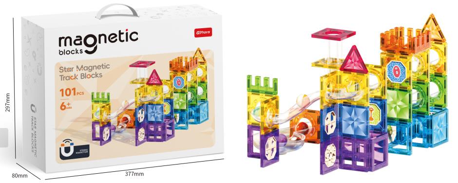 CUBURI MAGNETICE CU TRASEU TIP FEREASTRA COLORATA 101 PIESE, EQY10059