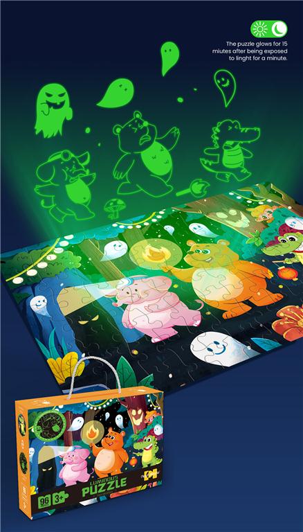 Puzzle cu animale desenate, luminoase, 88748