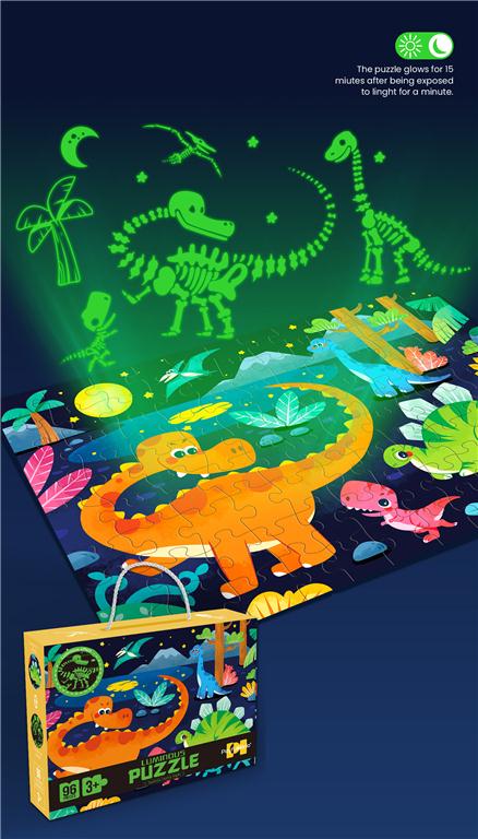Puzzle dinozaur luminos, 88751